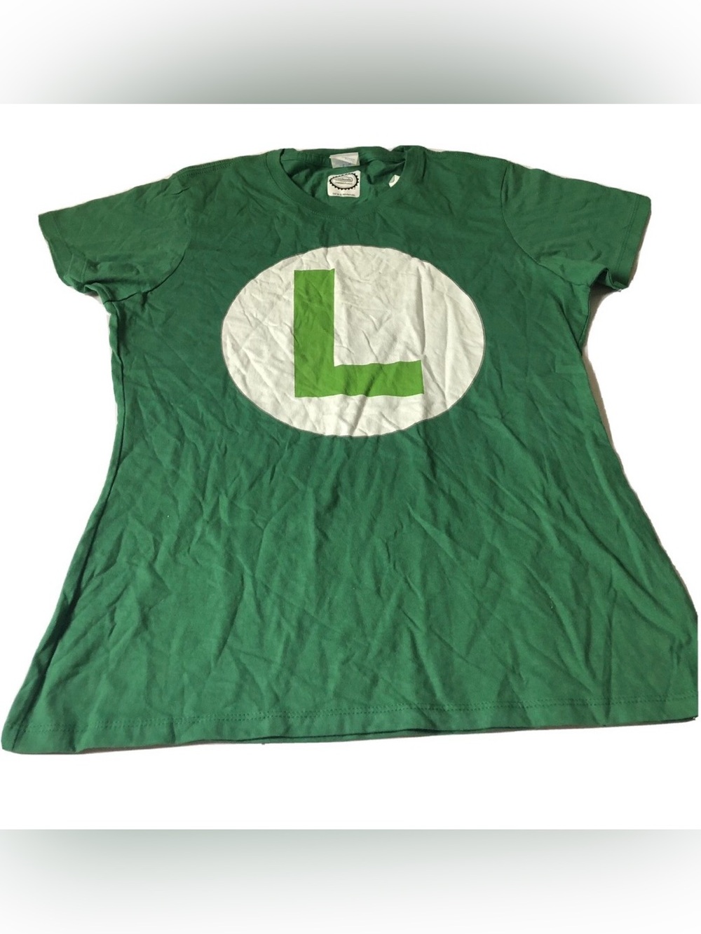Women’s CrewNeck T-Shirt Nintendo L Initial For Luigi